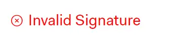 invalid signature